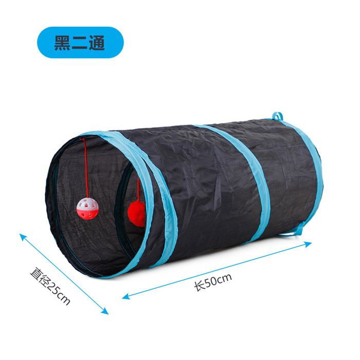 Tunnel pliable pour chat - Phoesky - 50x25 cm - Polyester - Interactif - Durable - Pliable - Aire de jeux