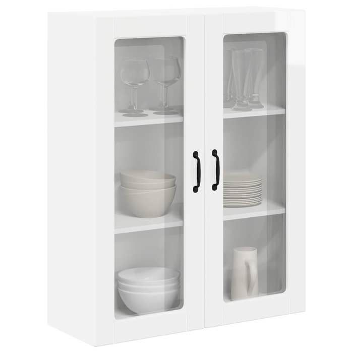 1pc Blanc Caisson de cuisine flottante - SWEETY Meuble mural de cuisine - pour rangement - Blanc brillant 80x31x100cm CL59698704325