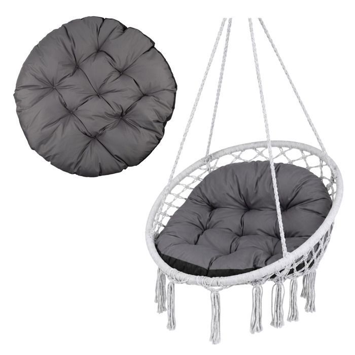 GreenBlue GB243 GR - Coussin de jardin pour balançoire en forme de nid de cigogne - 110 cm - Gris