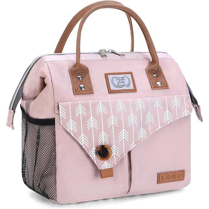 Sac Isotherme Repas Femme 11L Lunch Bag Glacière Souple Sac Portable Multi-usages Polyfonctionnel Rosa GLACIERE