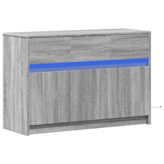 Cabinet TV haute de gamme - Vidaxl - Meuble TV/BANC TV - avec LED sonoma gris 91x34x61  cm - bois dingénierie 182482djn26d
