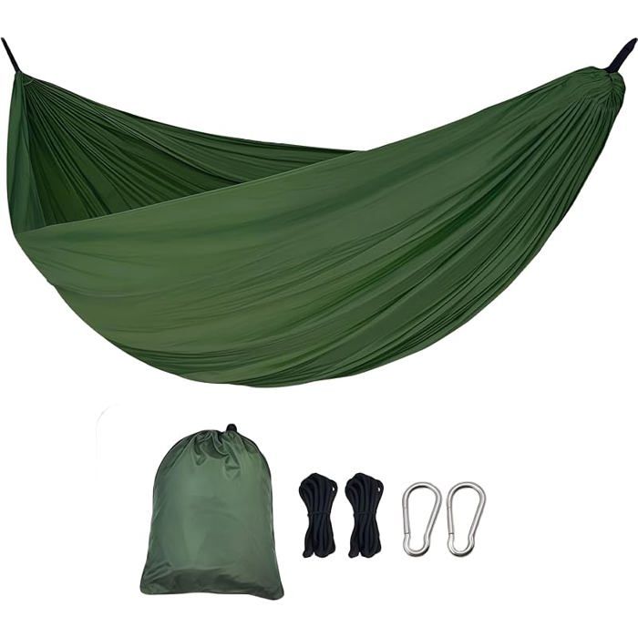 Hamac ultraléger extérieur 300 kg de capacité de charge hamac de camping pour 2 personnes 270x140 cm avec sangles