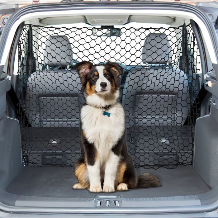 Barrière de sécurité voiture pour chien -Réglable - Convient aux SUV et aux petites voitures - Noir - 120 x 70 cm