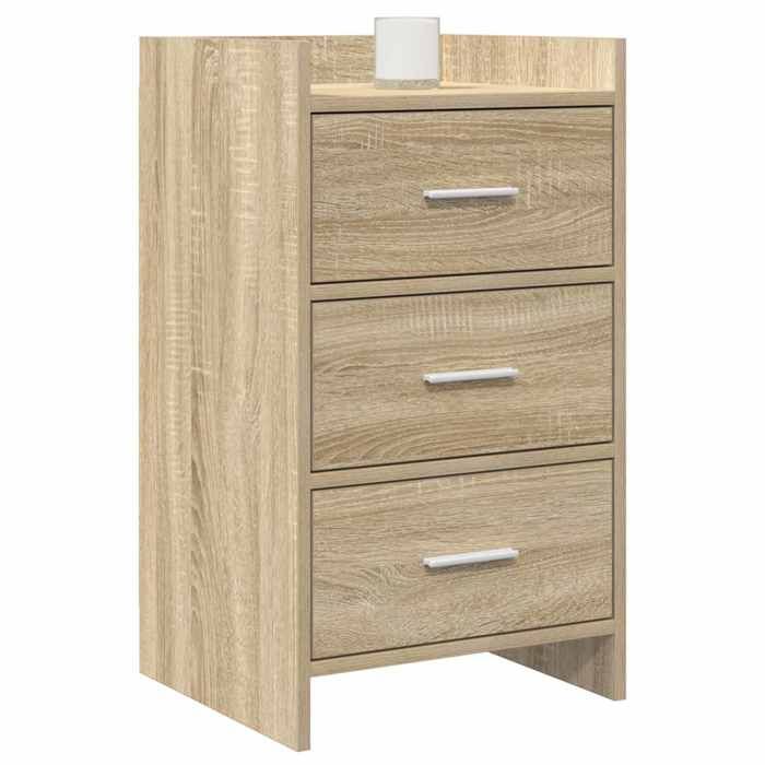 Tables de chevet chêne sonoma - vidaXL - bois dingénierie - 40 x 36 x 70 cm - 3 tiroirs 1399704