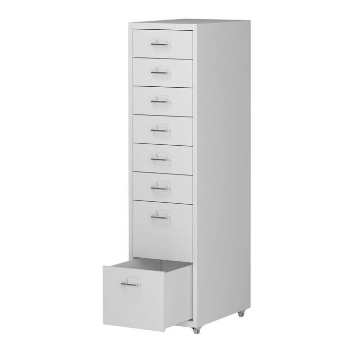 Caisson de bureau - HELLOSHOP26 - 8 tiroirs - Acier blanc - 4 roulettes - Porte-étiquettes Caisson de bureau - HELLOSHOP26 - 8 tiroirs - Acier blanc - 4 roulettes - Porte-étiquettes