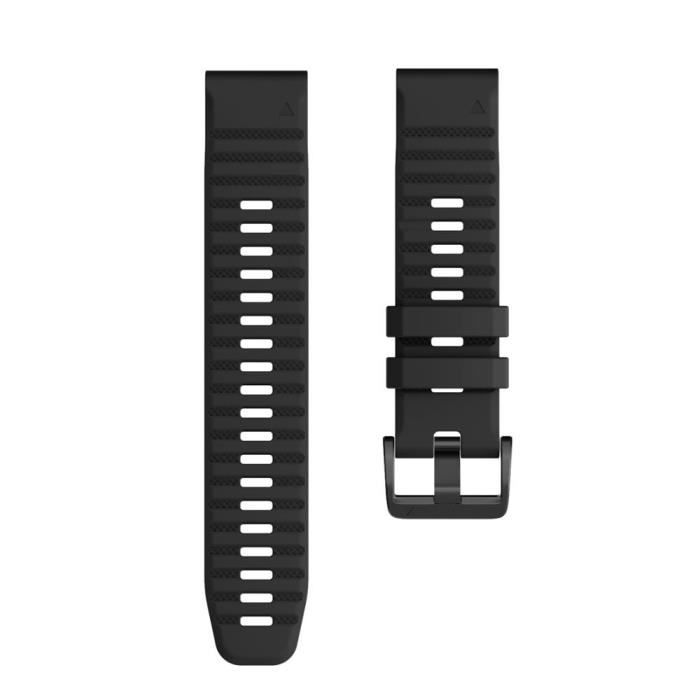26mmFenix 6X 6X Pro Le noir Bracelet En Silicone Souple,Pour Montre Connectée Garmin