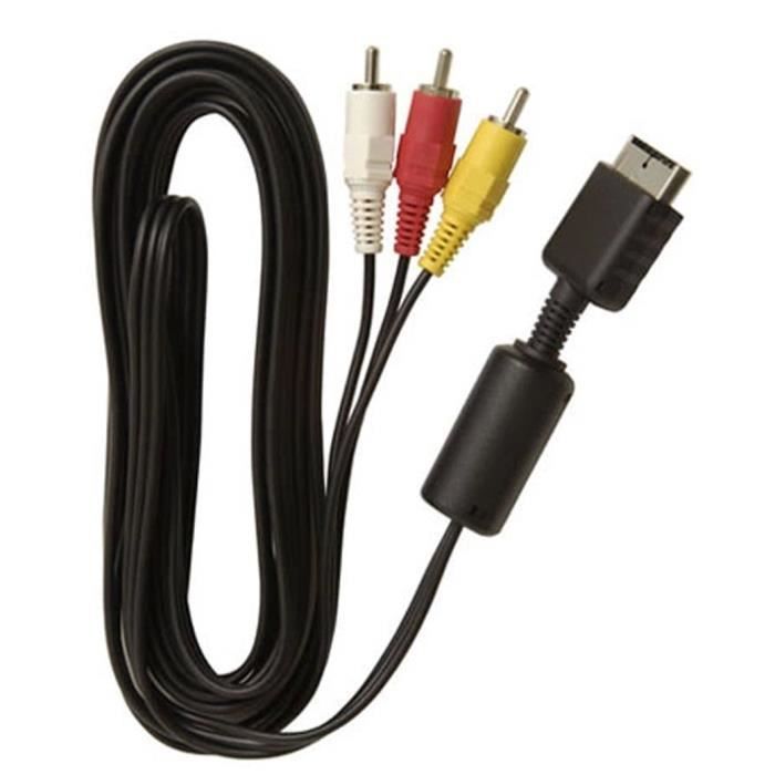 AV Audio Vidéo Câble Câble RCA A V 6Z Pour Slim PlayStation PS1 PS2