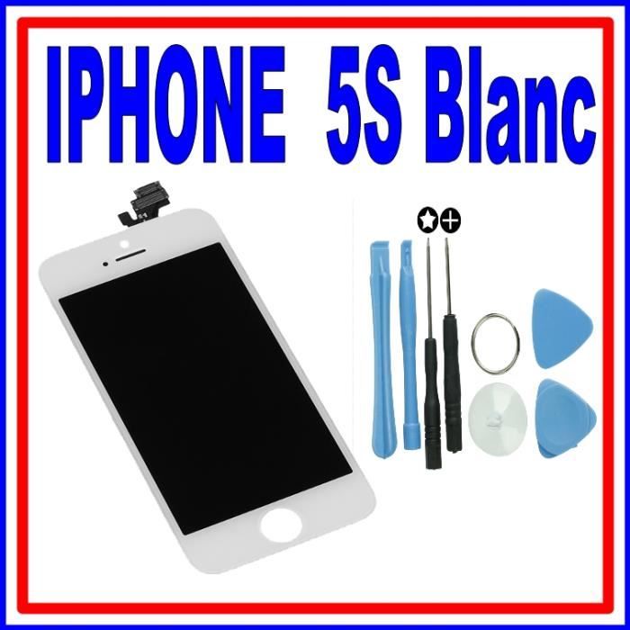 Kit écran Complet IPhone 5C Blanc : Vitre Tactile + LCD Monté Sur Châssis + Outils