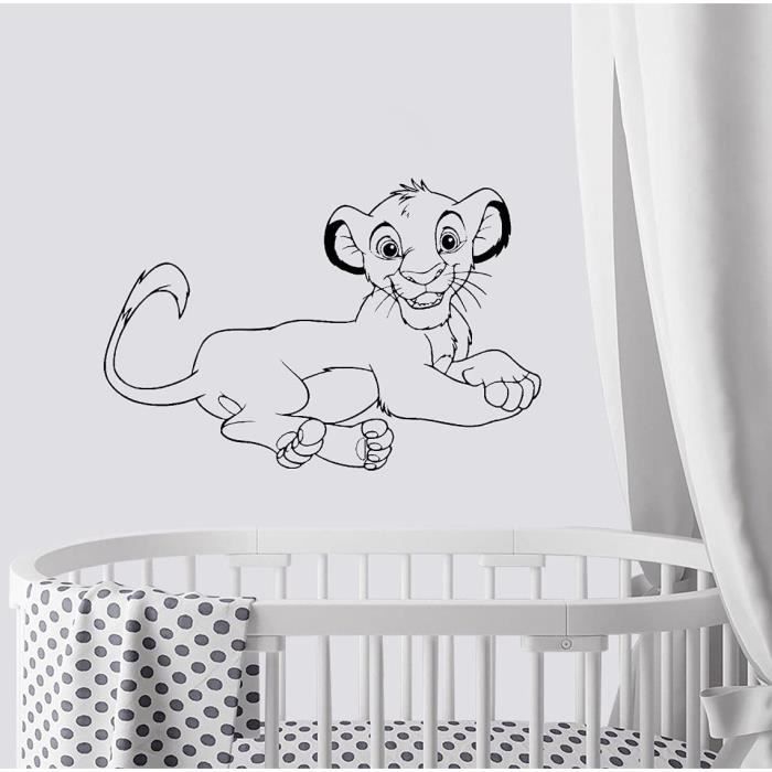 Le Roi Lion Autocollant Mural Stickers Simba Vinyle Stickers Muraux Lion King Art Sticker Mural Decor A La Maison Chambre Bebe 245 Cdiscount Maison