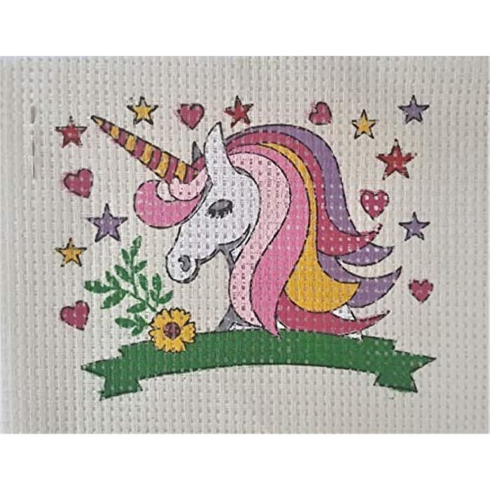 Jeu De Coloriage O3p4s Kits De Point De Croix Pour Debutants Toile A Gros Trous Avec Aiguille Et Fil Inclus Licorne Cdiscount Jeux Jouets