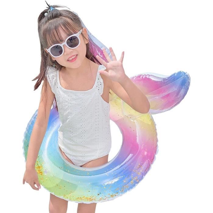 Bouée Sirène Géante Adulte 120 Cm - Queue De Poisson Pailletée - Gonflable PVC Pour Piscine Et Plage