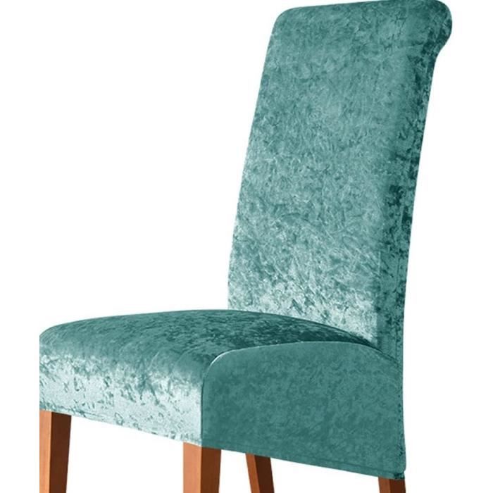 Highdi Lot De 1/2/4/6 Velours Housse De Chaise Scandinaves, Housse Chaise De Salle à Manger Couleur Unie, Couverture De Chaise Sans Accoudoirs Pour Cuisine, Salon, Bureau (Gris Clair,6 Pieces