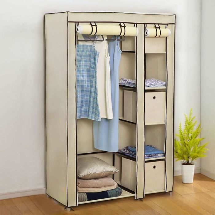 Armoires Penderie Tissu Beige 110 X 45 X 175 Cm Entree Chambre Non Tisse Achat Vente Armoire De Chambre Armoires Penderie Tissu Bei Soldes Sur Cdiscount Des Le 20 Janvier Cdiscount