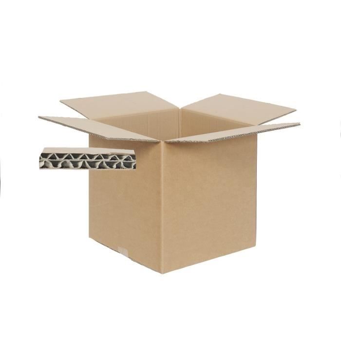 Lot de 10 cartons de déménagement double cannelure - 53 x 28 x 30