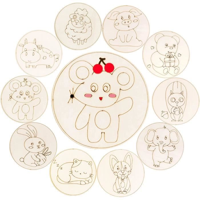 Uenhoy Lot De 15 Anneaux En Bois Naturel Brut De 40 Mm Pour