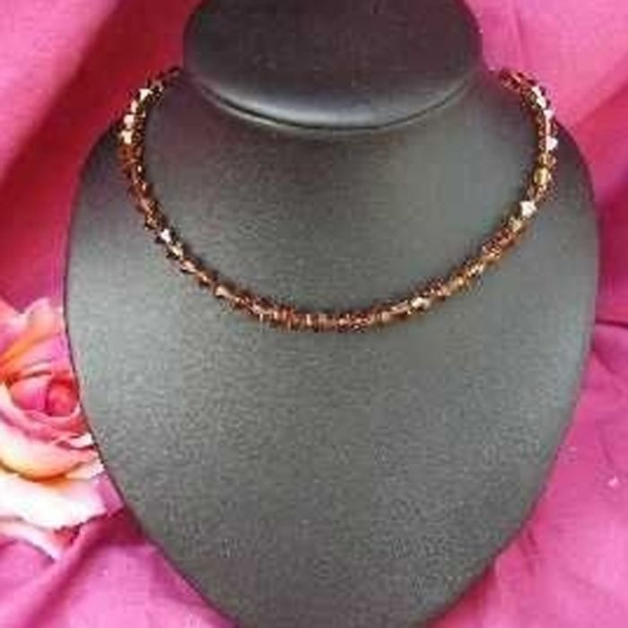 Collier Rivière Ancien Cristal Taillé Brillant - Longueur ~51-55 Cm, Métal Argenté, Occasion