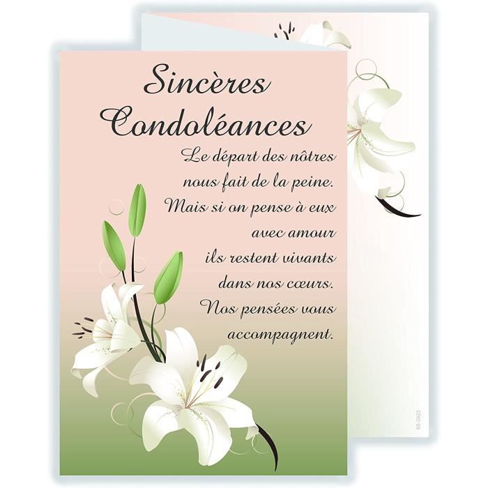 Afie Carte 3 Volets Sincères Condoléances avec enveloppe - 69-3925 -  Cdiscount Beaux-Arts et Loisirs créatifs