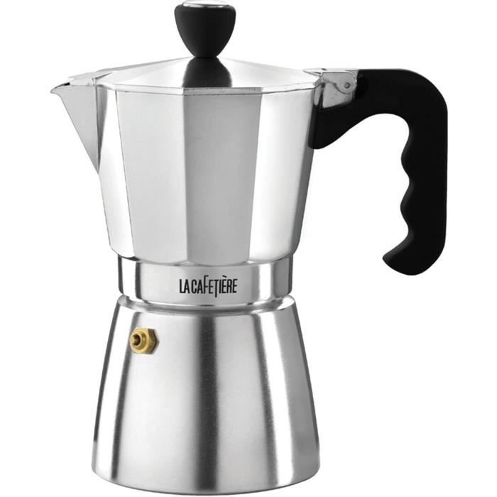 Cafetière Percolateur Bialetti - 2 à 6 Tasses, Noir - Design Rétro, Fonction Keep Warm - 875W