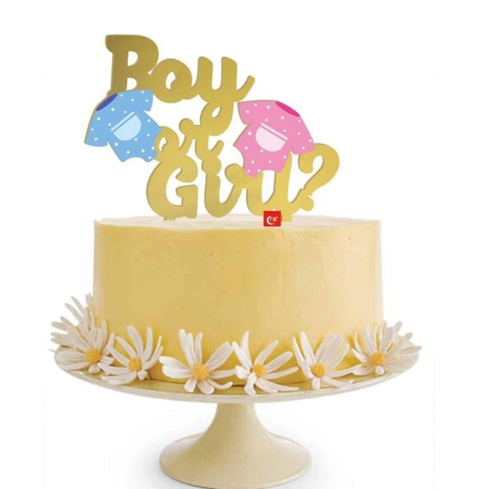 Boy Or Girl Decorations De Gateau D Anniversaire Pour Garcon Ou Fille Drapeaux De Gateau En Acrylique Peints Decor De Gateau D Cdiscount Maison