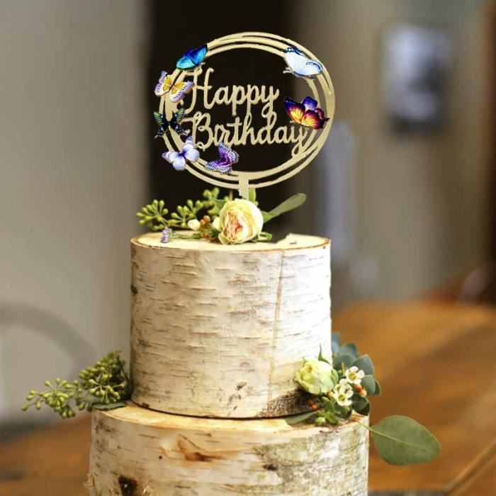Butterfly Ensemble De Decoration De Gateau Pour Joyeux Anniversaire Rose Princesse Papillon Creatif Peint Fournitures Pour Fe Cdiscount Maison