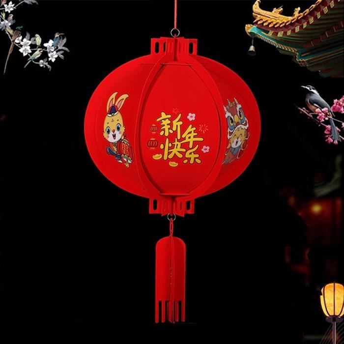 10 Lanternes Rouges Chinoises 20cm - Déco Nouvel An Asiatique | Facile à Installer Sans Outil