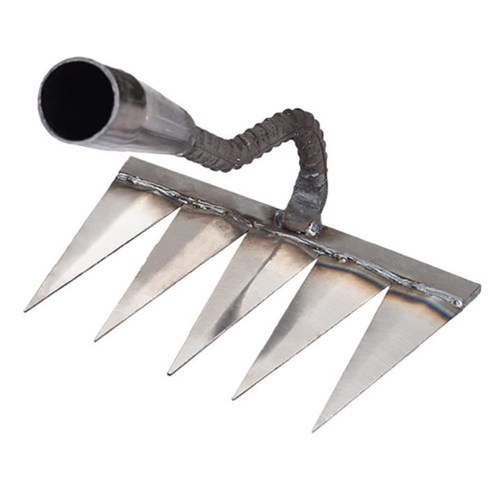 Râteau De Jardin 4 à 7 Dents – Acier Carbone – Pour Désherber, Scarifier, Niveler La Terre