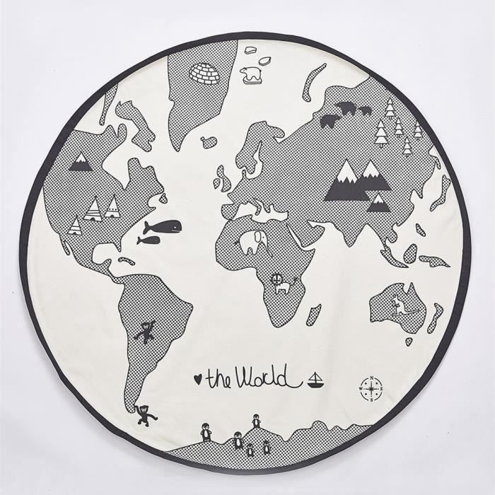 Tapis D Eveil Carte Du Monde Tapis De Jeu Rond En Coton Pour Bebe Enfant Mixte Decoration De Chambre Achat Vente Tapis Eveil Aire Bebe 6921256757958 Soldes Sur Cdiscount