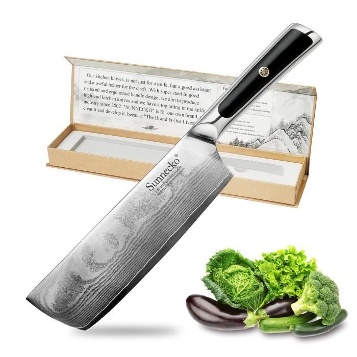 FANTECK 16cm Couteau de Cuisine Damas, Couteau de Damas de Chef en