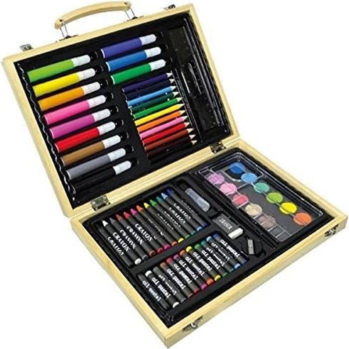 Malette De Dessin En Bois Creamania Art 67pcs Multicolore Vert malette-de-dessin-en-bois-creamania-art-67pcs-multicolore-vert