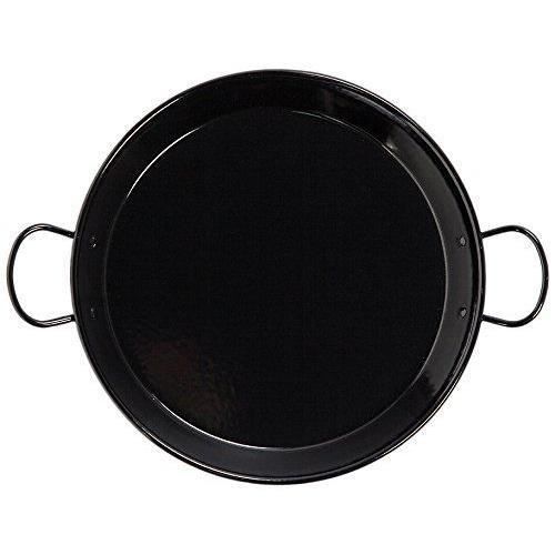 Poele Paella Induction La Valenciana Poêle à Paella En Acier Inoxydable émaillé, Compatible Induction, Avec Anses En Ceramique Noir 32 Cm Plat Paella Induction