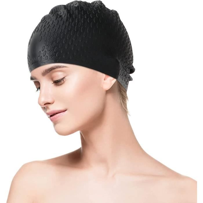 Bonnet Qui N' Aplatit Pas Les Cheveux Bonnet De Bain Extra Large En Silicone - Pour Cheveux Longs, Dreadlocks, Tresses - 3 Tailles L, XL, XXL Protection Cheveux Piscine Grand Volume