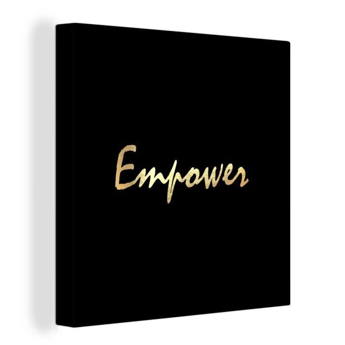Muchowow Tableau Sur Toile Citation Puissance Or Noir Decoration Murale x Cm Impression Sur Toile Tableau Decoration Cdiscount Maison