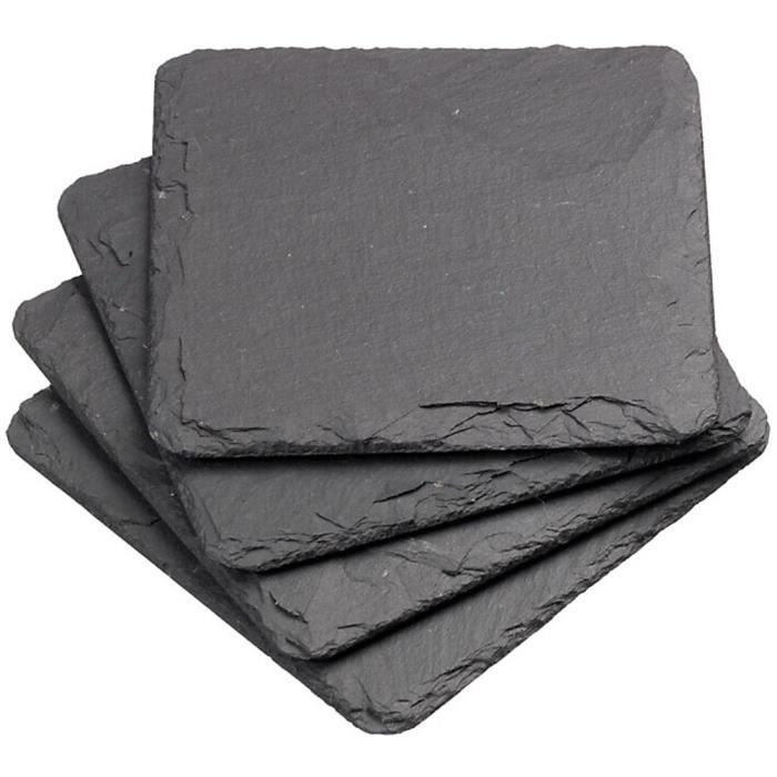 Lot De 4 Ardoise en forme de cœur 10x10cm Coasters café thé boissons Tapis Vaisselle