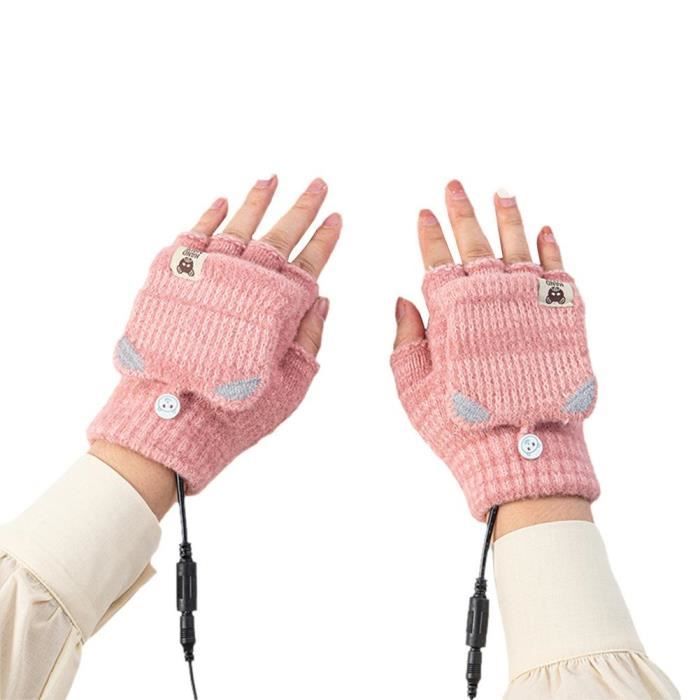 Chaufferettes - Chauffe-mains,Gants chauffants à demi-doigt  USB,tissés,chauds pour l'hiver,sans doigts,lavables- Pink[B92914] -  Cdiscount Santé - Mieux vivre