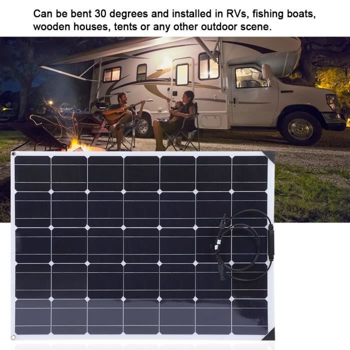 HURRISE panneau solaire flexible pour bateau Panneau solaire flexible 150W + contrôleur solaire 20A + câble d'extension 10M pour