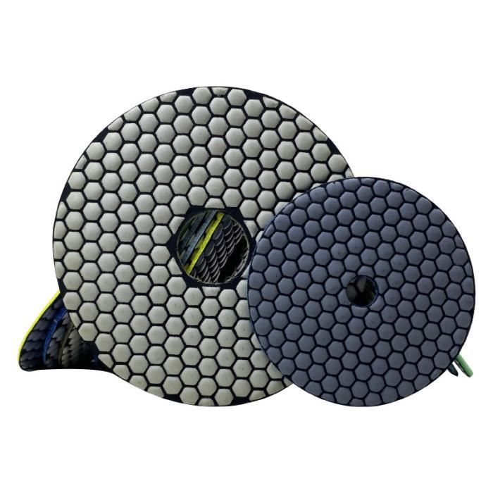 SHDIATOOL Tampons De Polissage Diamantés à Sec 7Pcs - Kit Complet 100MM Avec Support Mousse Et Filetage M14
