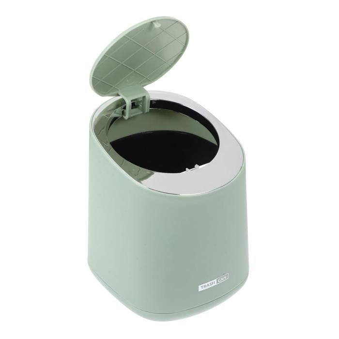 Poubelle De Bureau En Acier Inoxydable Doré - Mini Corbeille Avec Couvercle Pivotant, 16,8x12x12 Cm