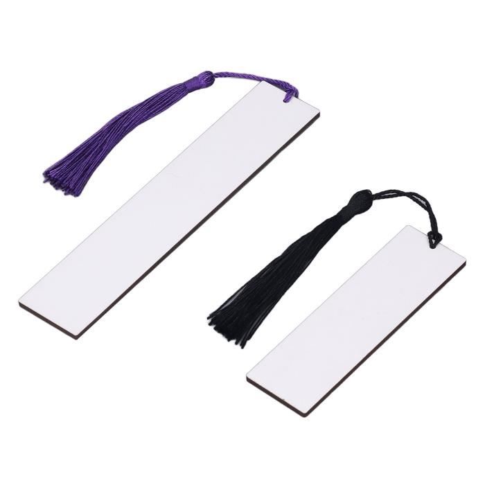 60Pcs Marque-Pages Vierges En Bois, 20 Marque-Pages 20 Mini Glands Tassels 20 Cordes DIY Signet D'Artisanat En Bois Étiquettes Rectangulaires Vierges Suspendues Pour Peinture Loisirs Créatifs