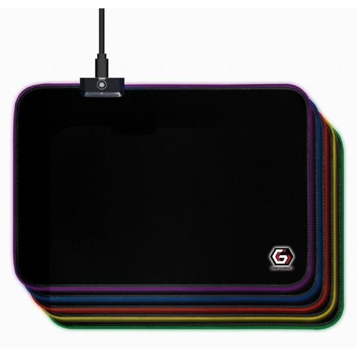 Tapis de souris gaming - Gembird - MP-GAMELED-M - Effet de lumière LED - Noir - Taille M