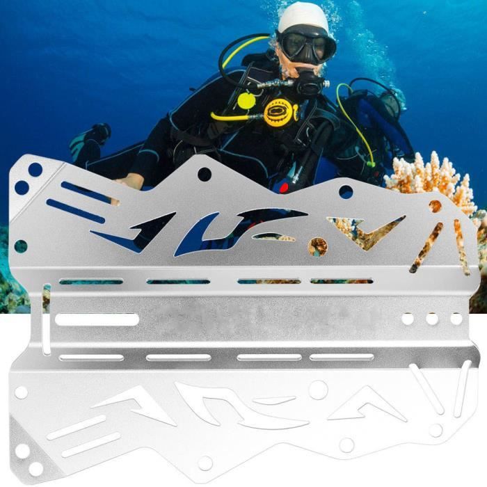 MQODLFP Plaque Arrière Technique de Plongée sous-Marine en Aluminium, Plaque BCD pour Plongée sous-Marine, Adaptateur de Réservoir, Ensemble de Plongée sous-Marine