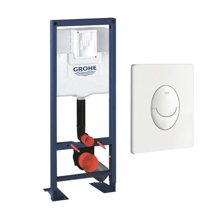 Grohe Bâti-support WC autoportant Rapid SL largeur réduite avec plaque de commande Skate Air verticale blanc alpin