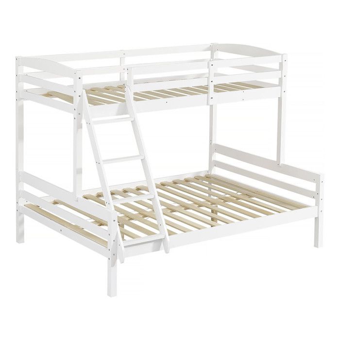 Lit Superposé en bois enfant Léa - Blanc