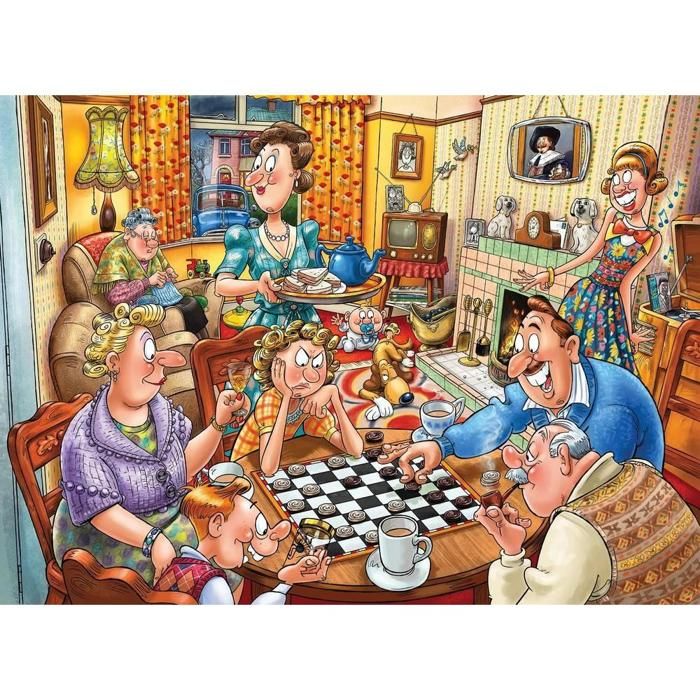 Puzzle Jumbo Wasgij Destiny 25 — Soirée de jeux 1000 pièces (68 x 49 cm)