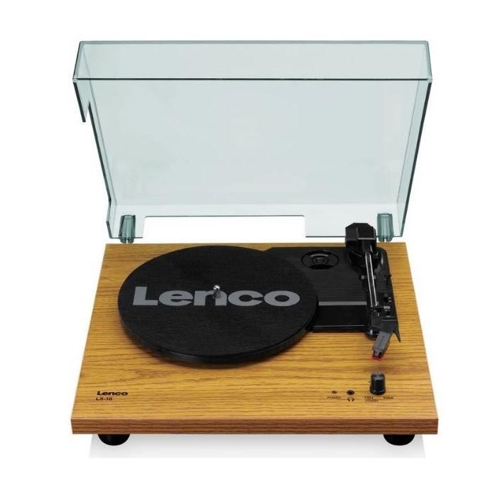 LENCO LS-10WD Platine vinyle avec 2 haut-parleurs intégrées - 2 réglages de vitesse 33 et 45 tours - Cellule stéréo céramique -