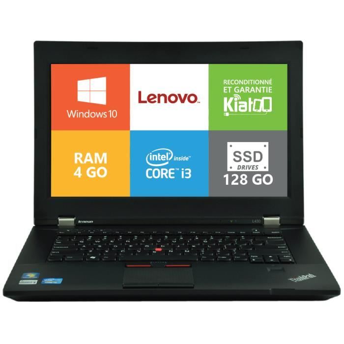 Ordinateur portable Lenovo ThinkPad L430 Core I3 4go ram 128go SSD disque dur,windows10, pc ...