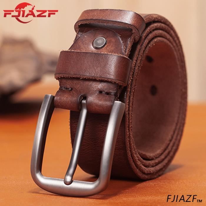 Duyaer Ceinture Homme Cuir Jeans Veritable Reglable Reversible Ceinture En Cuir Pour Hommes Noir Marron 38mm De Larges Marron Marron Cdiscount Pret A Porter