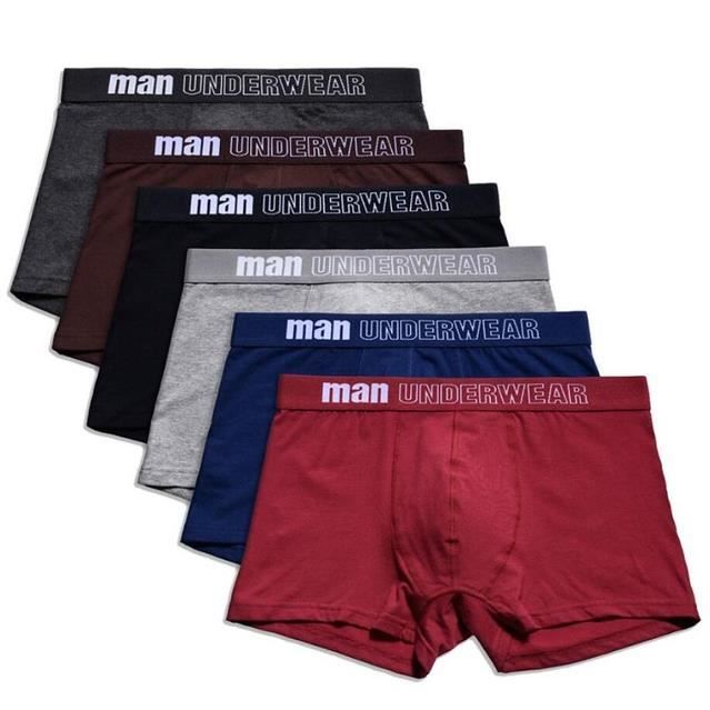 6pcs coton boxer sous-vêtements pour hommes hommes sous-vêtements en