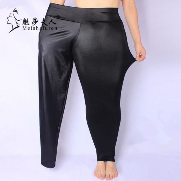 Grande taille - Legging simili taille haute