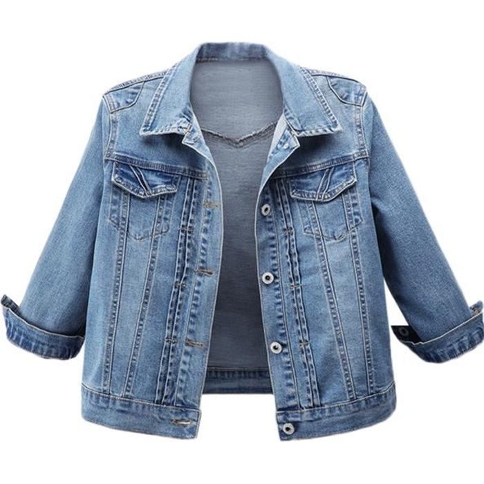 Vest en jean courte femme deals