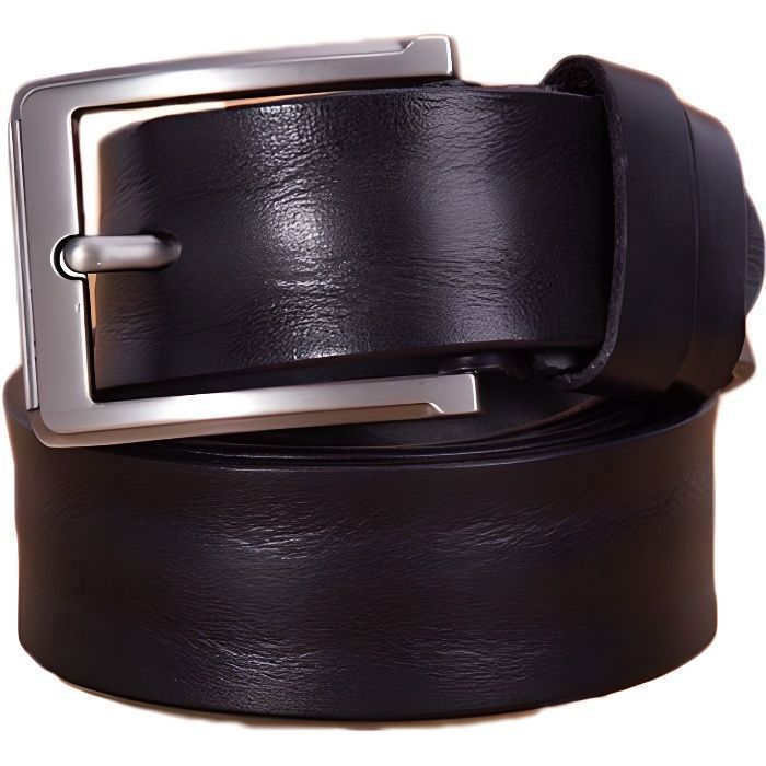 Luxe Ceinture Homme Cuir veritable decontractee large Noir Noir Cdiscount Pret a Porter